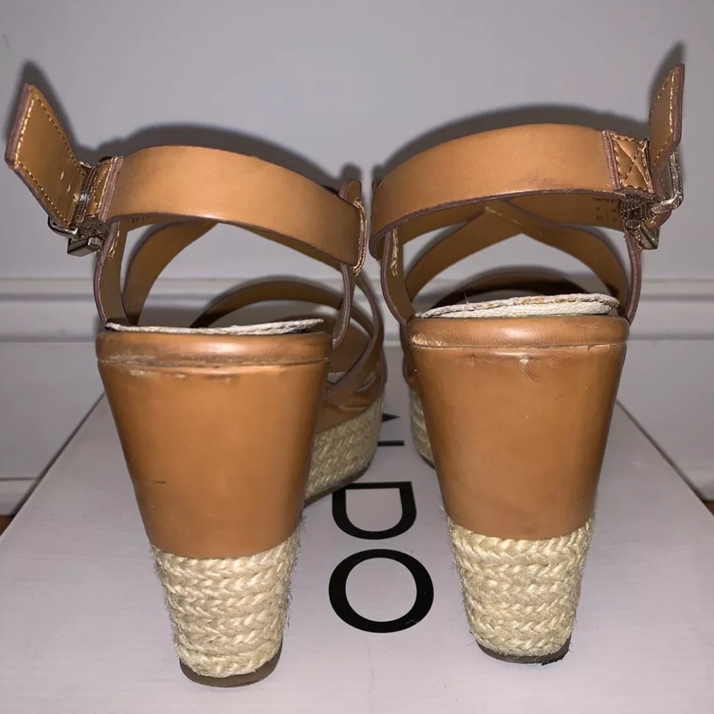 Aldo Frignani Platform Sandals Nude Brown … - Picture 6 of 8